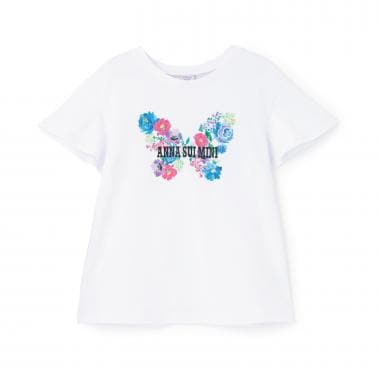 ☆彡チョウ花プリント半袖Tシャツ【接触冷感】