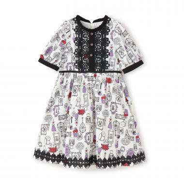 主役級コスメ柄ワンピース