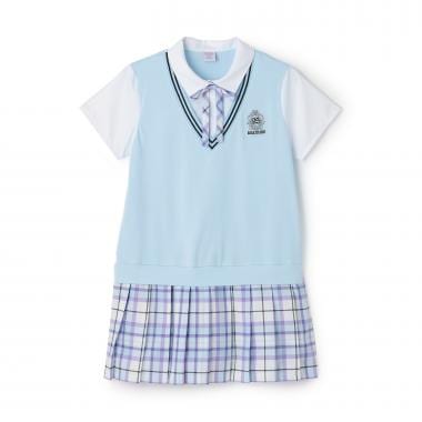 名品チェックレイヤードワンピース