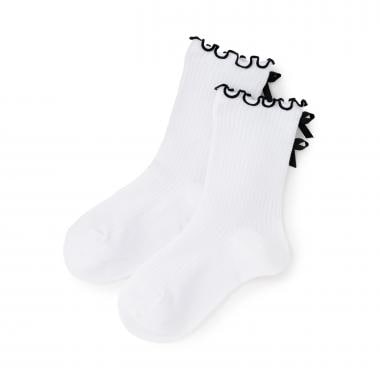 後ろリボンメロウロッククルーソックス