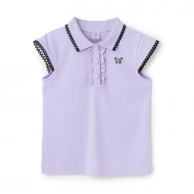 きちんと涼やか レースアクセントポロシャツ