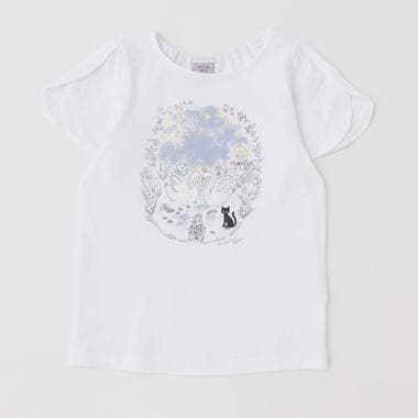 スワン花プリント半袖Tシャツ(80cm ライト ブルー): キッズ - ナルミヤ  