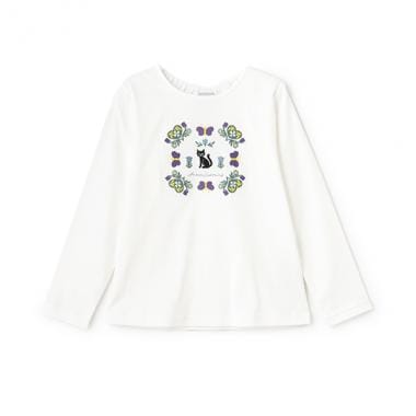 【人気商品再入荷】【直営店で取り扱い無し】Butterfly Heart刺繍長袖Tシャツ