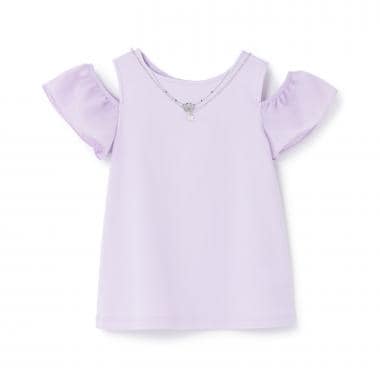 ネックレスつき２WAY肩あきTシャツ