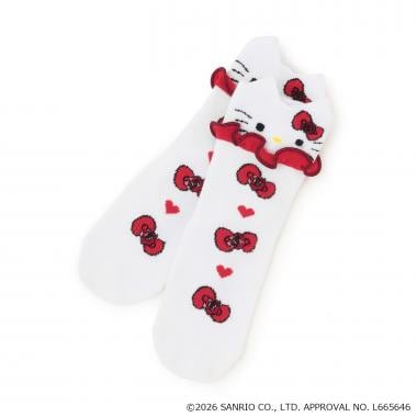 【3月27日発売予定】【HELLO KITTY】耳付きクルーソックス