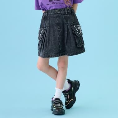 蝶フラップデニムスカパン