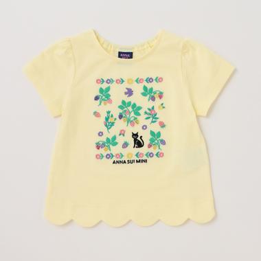 ★刺しゅう裾スカラ半袖Tシャツ