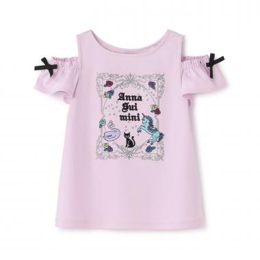 ☆彡星座刺しゅう肩開きTシャツ