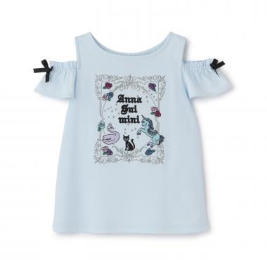 ☆彡星座刺しゅう肩開きTシャツ