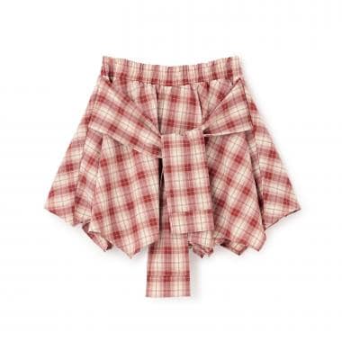 【LTXC】腰巻き風チェックキュロット