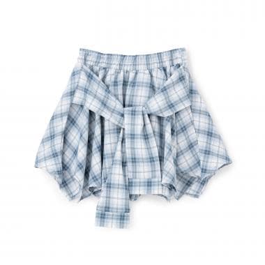 【LTXC】腰巻き風チェックキュロット