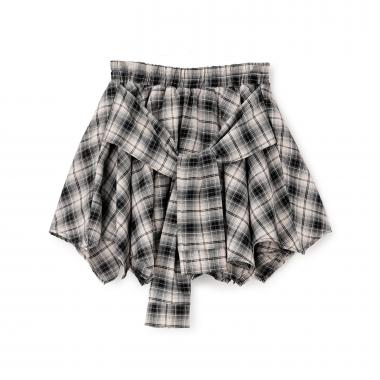 【LTXC】腰巻き風チェックキュロット