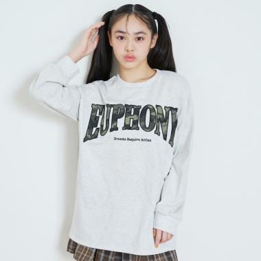 【LTXC/綿100%】カレッジ柄ロゴ長袖T