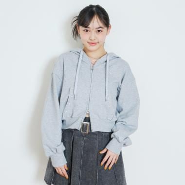 【LTXC/綿100%/セット可】スタッズZIPパーカー