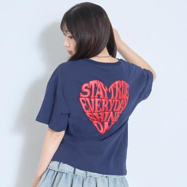 【LTXC/綿100%】発泡バックハートロゴ半袖T