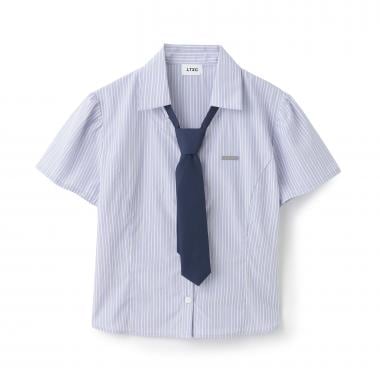 【LTXC】スタイル盛れネクタイつき半袖シャツ