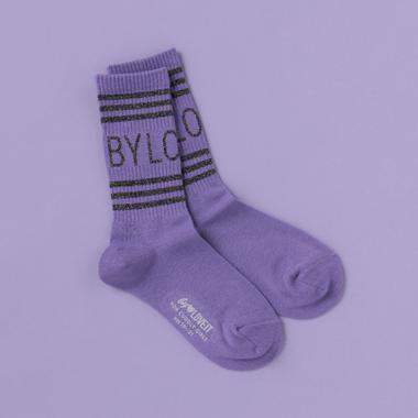 ラメロゴ×ラインクルーソックス