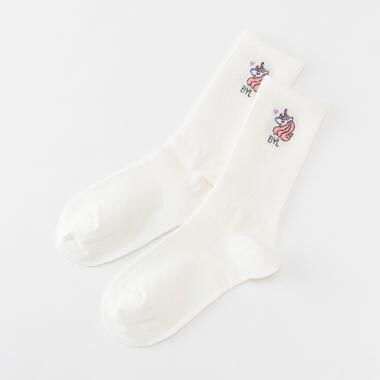 ワンポイントリブクルーソックス