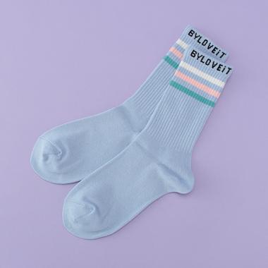 ラインリブクルーソックス