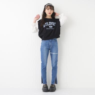 裾スリットデニム