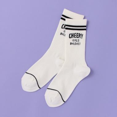 ロゴラインクルー丈ソックス【日本製】