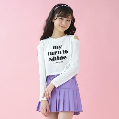 肩あきロングTシャツ