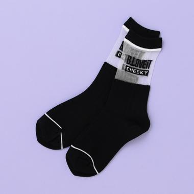 シアー切替ソックス【日本製】