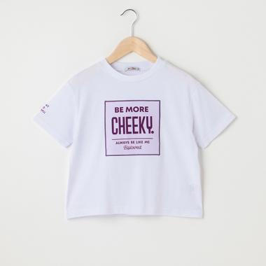チュールフロックプリントパッチTシャツ