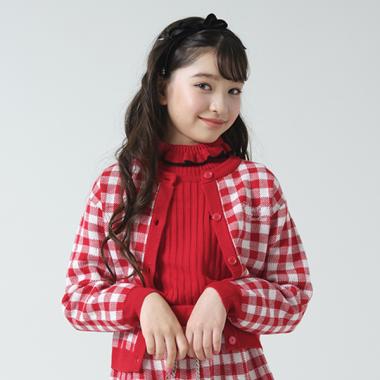 ナルミヤ　sk ギンガムニット(120cm 赤): ジュニア - ナルミヤ オンライン公式サイト