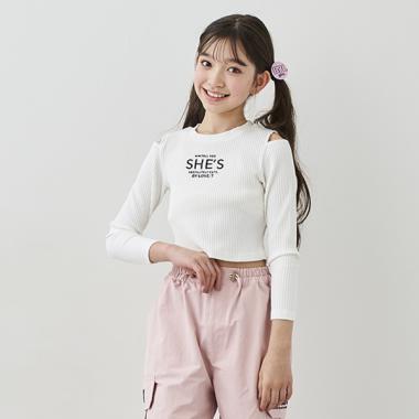 Her Praha ピンク 長袖Tシャツ メッシュ肩　LITMUS Her Praha ピンク 長袖Tシャツ メッシュ肩LITMUS