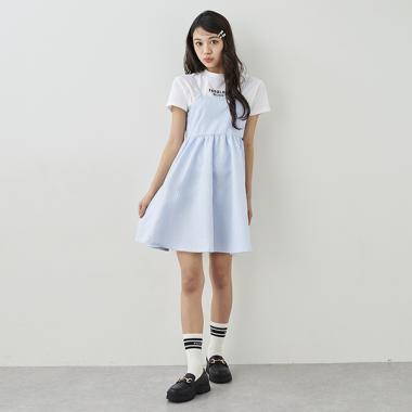 エンボスキャミワンピースセット(120cm サックス): ジュニア