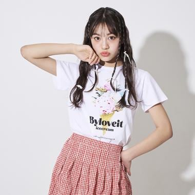 アイス転写半袖Tシャツ(120cm オフ ホワイト): ジュニア - ナルミヤ