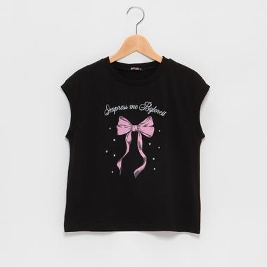 【WEB限定】キラキラビジューリボンTシャツ