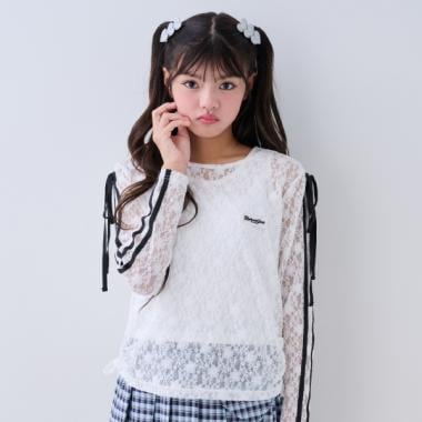 WリボンレースTシャツセット