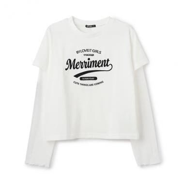 シアースリーブレイヤード風Tシャツ