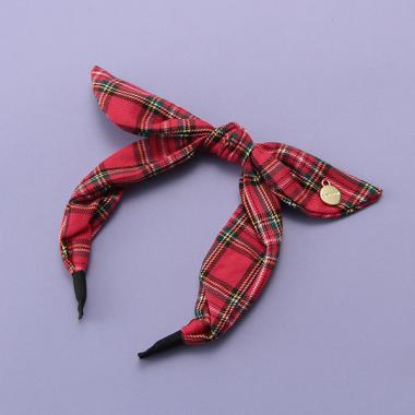 BURBERRY ノバチェック カチューシャ リボン チェックリボンカチューシャ(F 赤): ジュニア - ナルミヤ