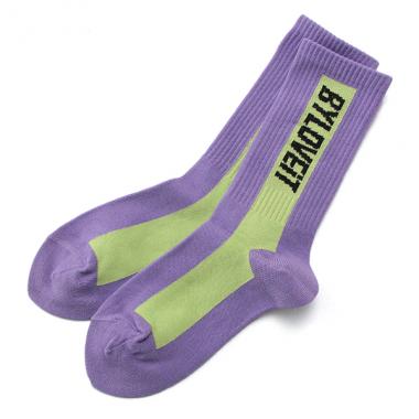 縦ラインロゴクルーソックス