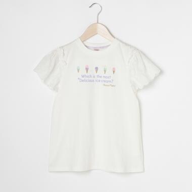 【別注】 アイスレース肩開き半袖Tシャツ