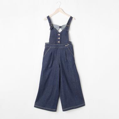 【リピート】【直営店で取り扱い無し】バックリボンフレアサロペットパンツ