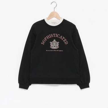 メゾピアノ新品新作タグ付きイヤード風短丈　長袖Tシャツ140 レイヤード風短丈 長袖Tシャツ(110cm 黒): キッズ - ナルミヤ