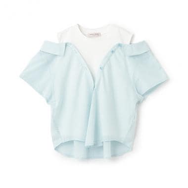 【人気商品再入荷】【直営店で取り扱い無し】シアーストライプ ドッキングシャツ