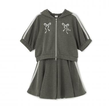 ☆彡ラメミニ裏毛ジップパーカ＆フレアスカパンセットアップ