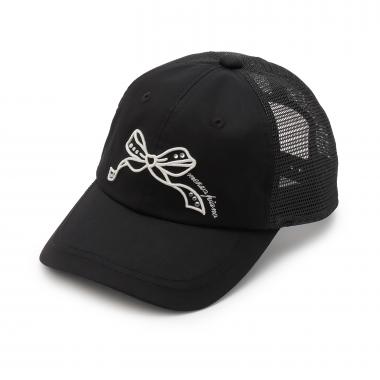 ☆彡【冷感】リボン刺しゅうメッシュキャップ