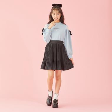 後ろリボンランダムプリーツスカート(S(140) 黒): ジュニア - ナルミヤ