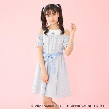 【Sanrio characters】 キャラクター刺しゅうレイヤード風ワンピース