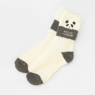 くま＆パンダ ルームソックス(F オフ ホワイト): ジュニア