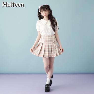 【Melteen】ハートバックルプリーツスカパン