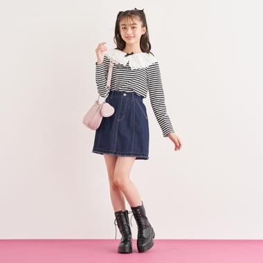 裾フリルスカパン(S(140) 紺): ジュニア - ナルミヤ オンライン公式サイト