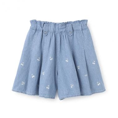 【機能素材】チェリー刺しゅうキュロット