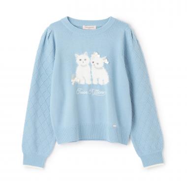 ツインねこニット